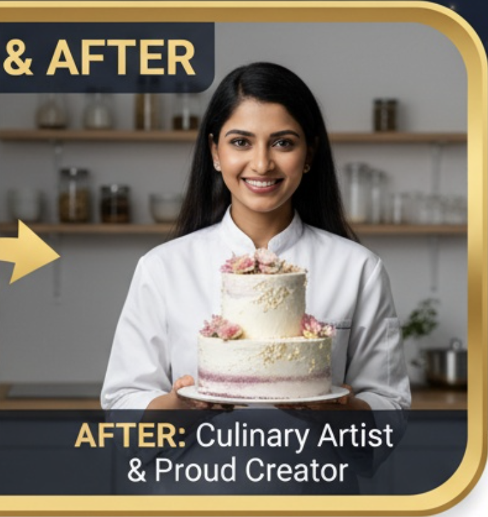 After - confident home baker