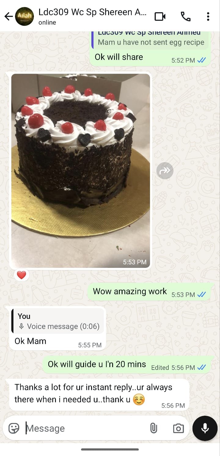 Student cake decorating