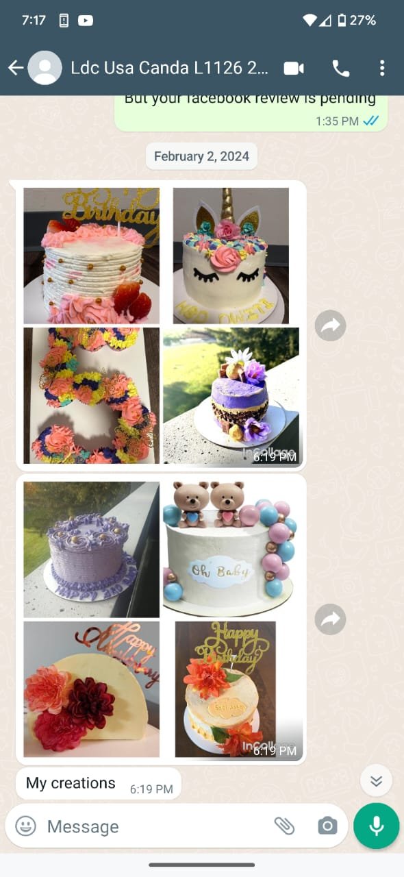 Student professional baking work