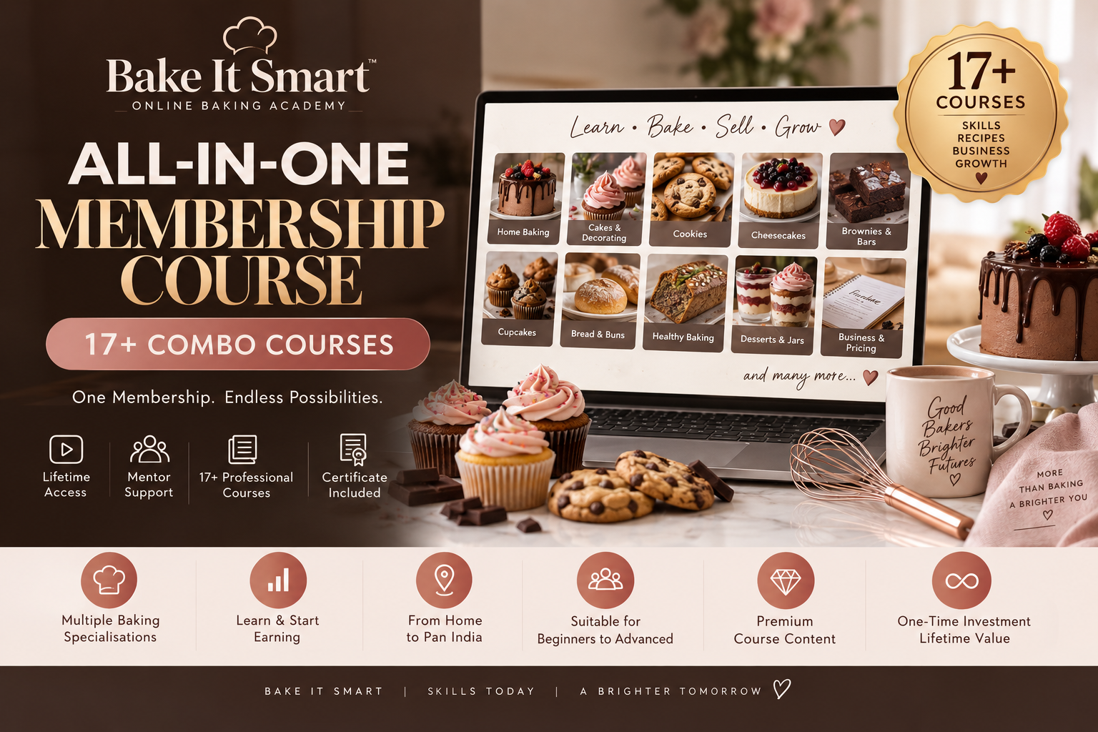 Woman building her home baking business