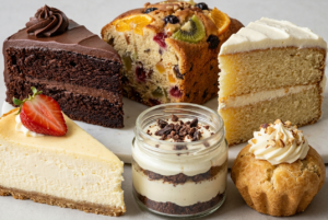 Healthy cakes, cheesecake and dessert varieties